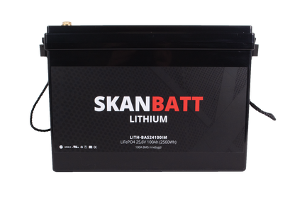 SKANBATT Base Lithium - 24V 100Ah 100A BMS - 330x175x220mm - 3 Års garanti shown in detail view