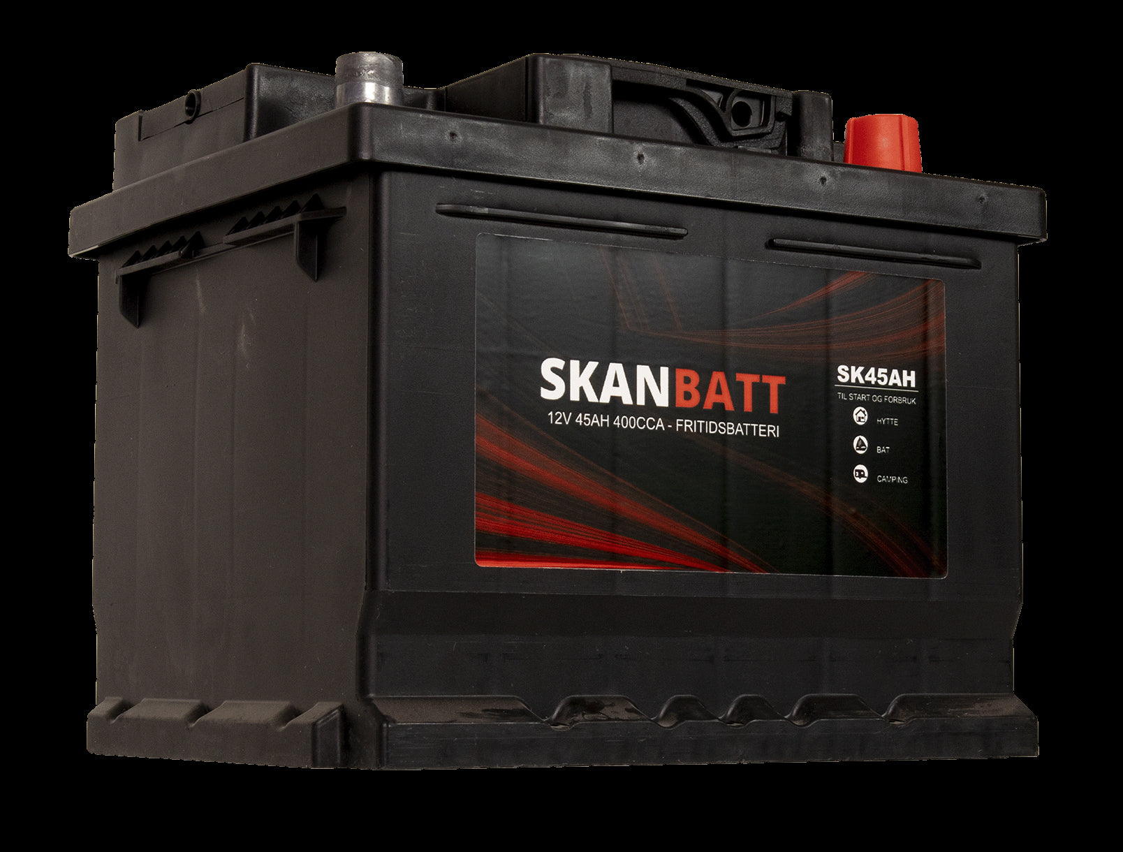 SKANBATT Fritidsbatteri 12V 45AH 400CCA (207x175x175/175mm) +høyre - Image 2