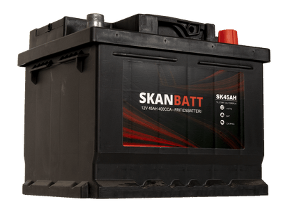 Skanbatt Fritidsbatteri 12V 45Ah 400Cca +Høyre shown in angle view