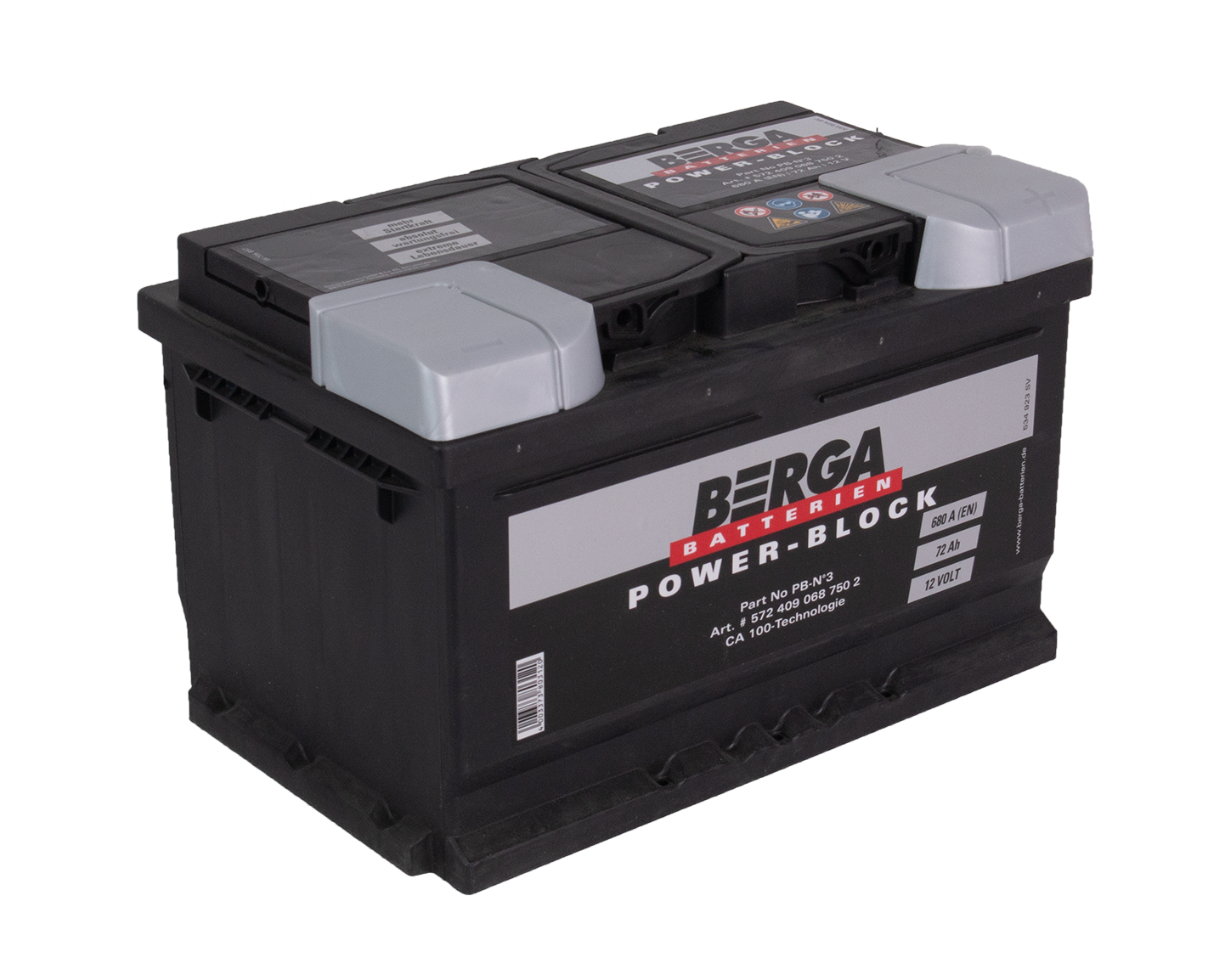 Berga Power Block 12V 72Ah 680Cca shown in product view