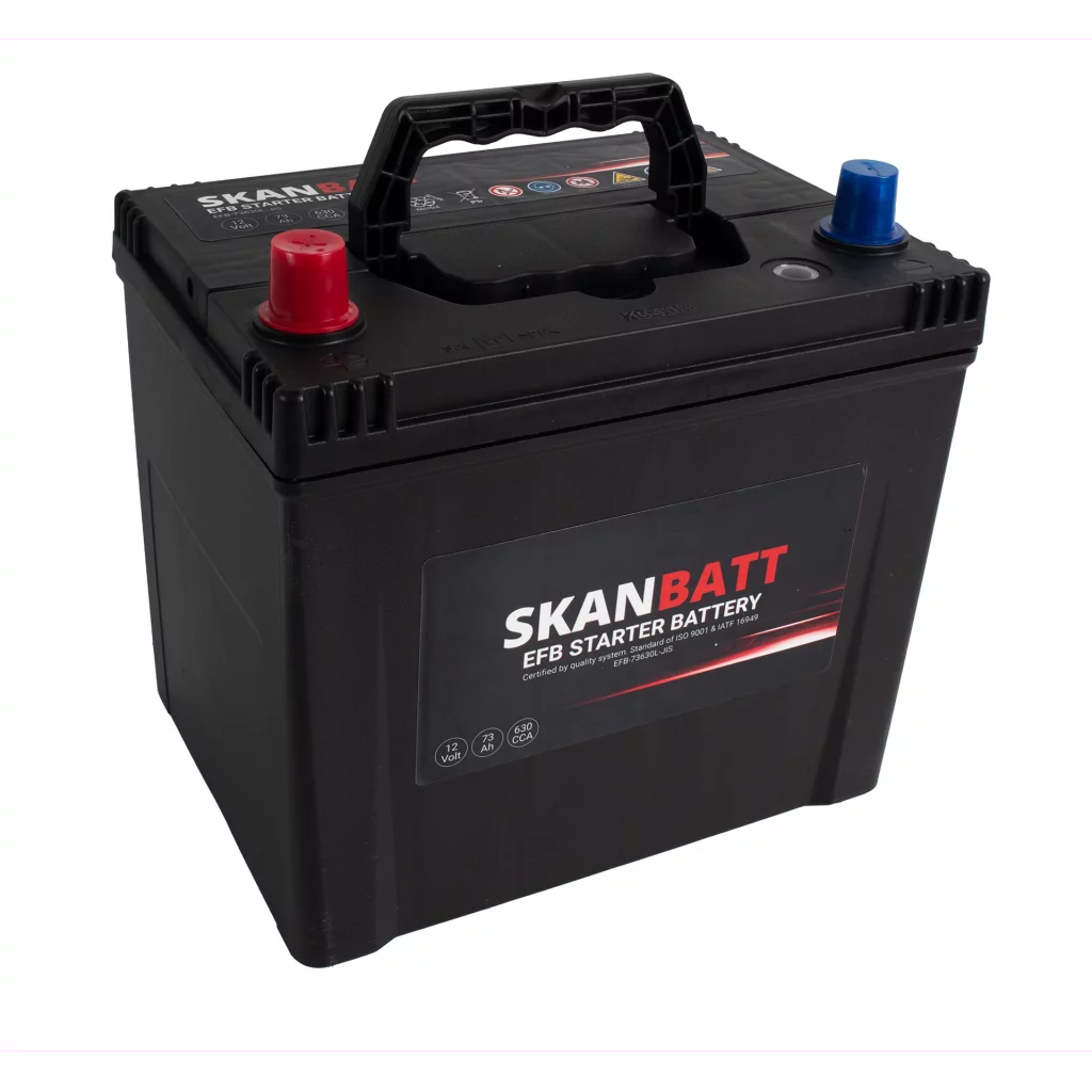 SKANBATT EFB Startbatteri 12V 73AH 630CCA (232x173x225mm) +L