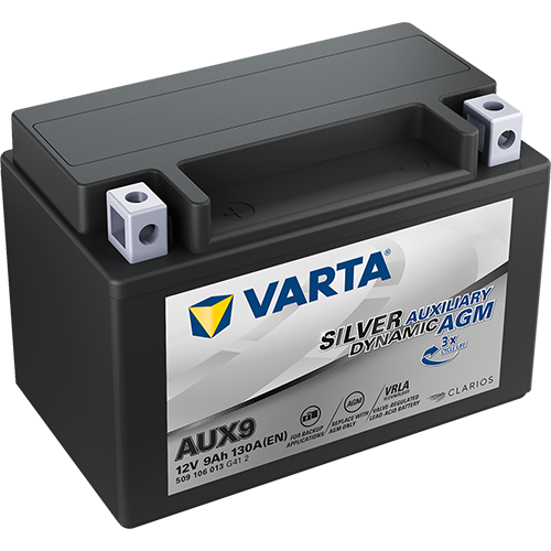 VARTA AUX9 AGM AUX Batteri 12V 9AH 130CCA (150x87x106mm) +venstre