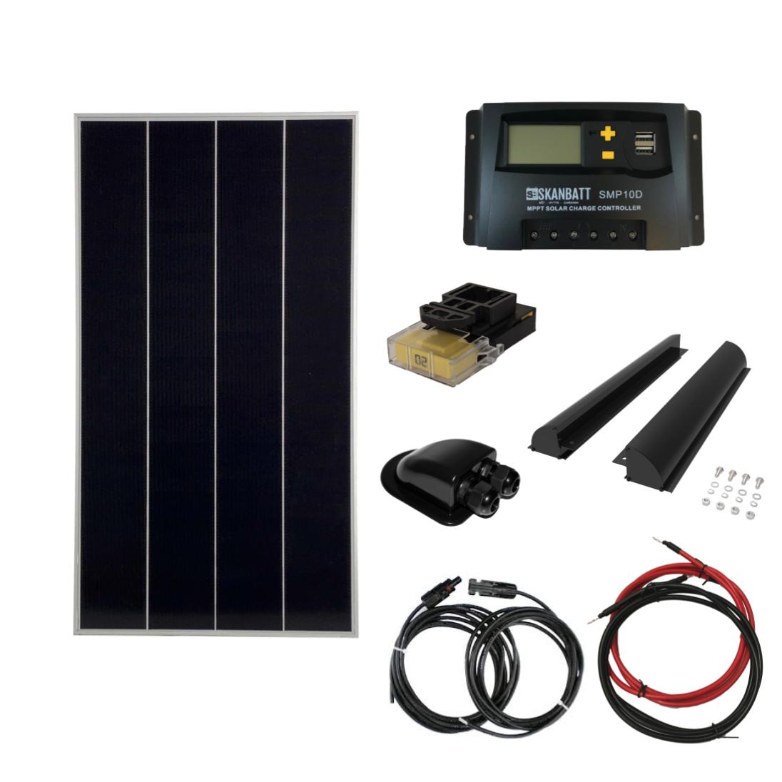 SKANBATT 1230x670 - 160W Short Mono basic kit med Skanbatt MPPT regulator - Image 1