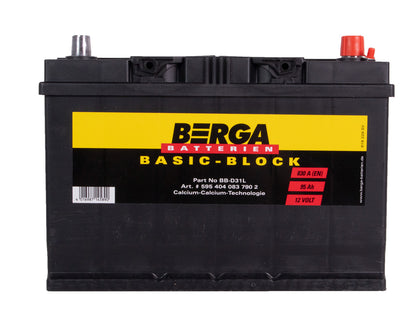 Berga Basic Block 12V 95Ah 830Cca label detail