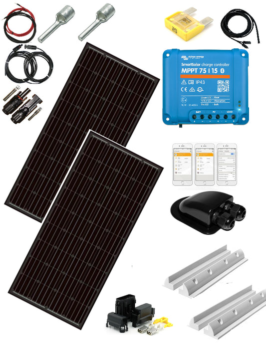 Skanbatt 107X55 - 2X110W - Slim&Short Carthago Komplett Kit Monopanel Med Victron Bt Mppt shown in product view