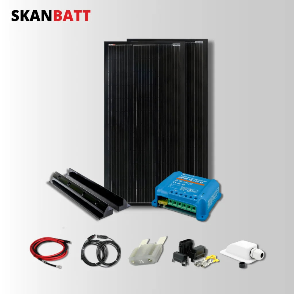 SKANBATT Solcellepakke - 220W Rammepanel - Victron MPPT 15A shown in product view