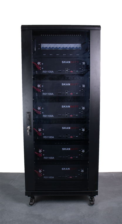 Skanbatt Kabinett/Batteriskap For Lithium Rackmoduler 3U label detail
