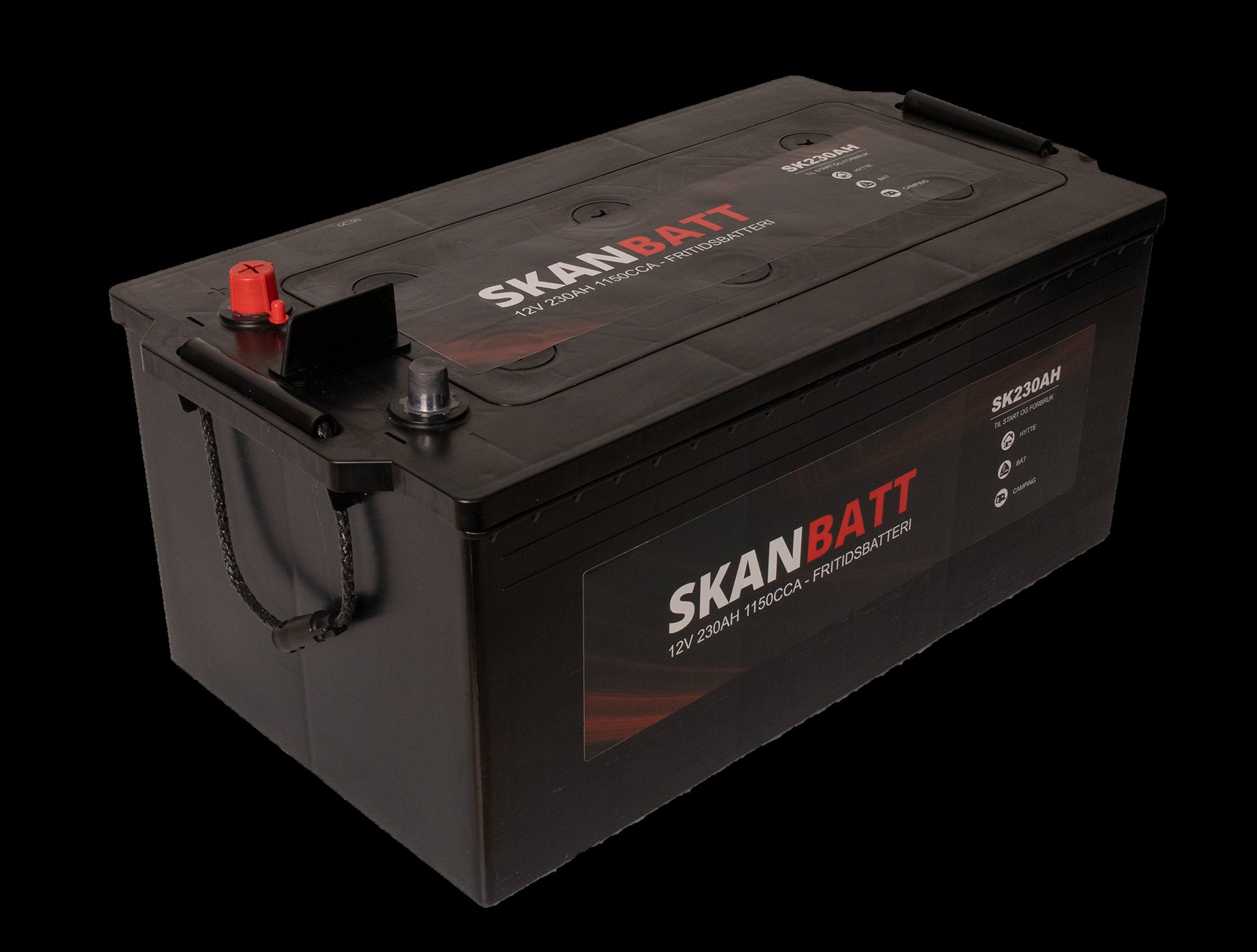 SKANBATT Fritidsbatteri 12V 230AH 1150CCA (513x276x210/242mm) +venstre - Image 1