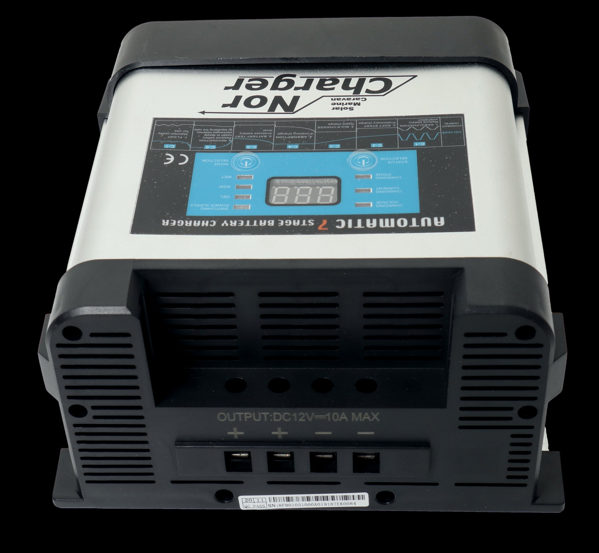 NOR CHARGER Pro Serie Elektronisk Batterilader 12V 10A 2-kanaler - Image 4