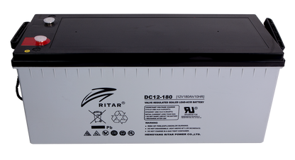 Ritar Agm Deep Cycle Batteri 12V 180Ah C10 +Høyre shown in angle view