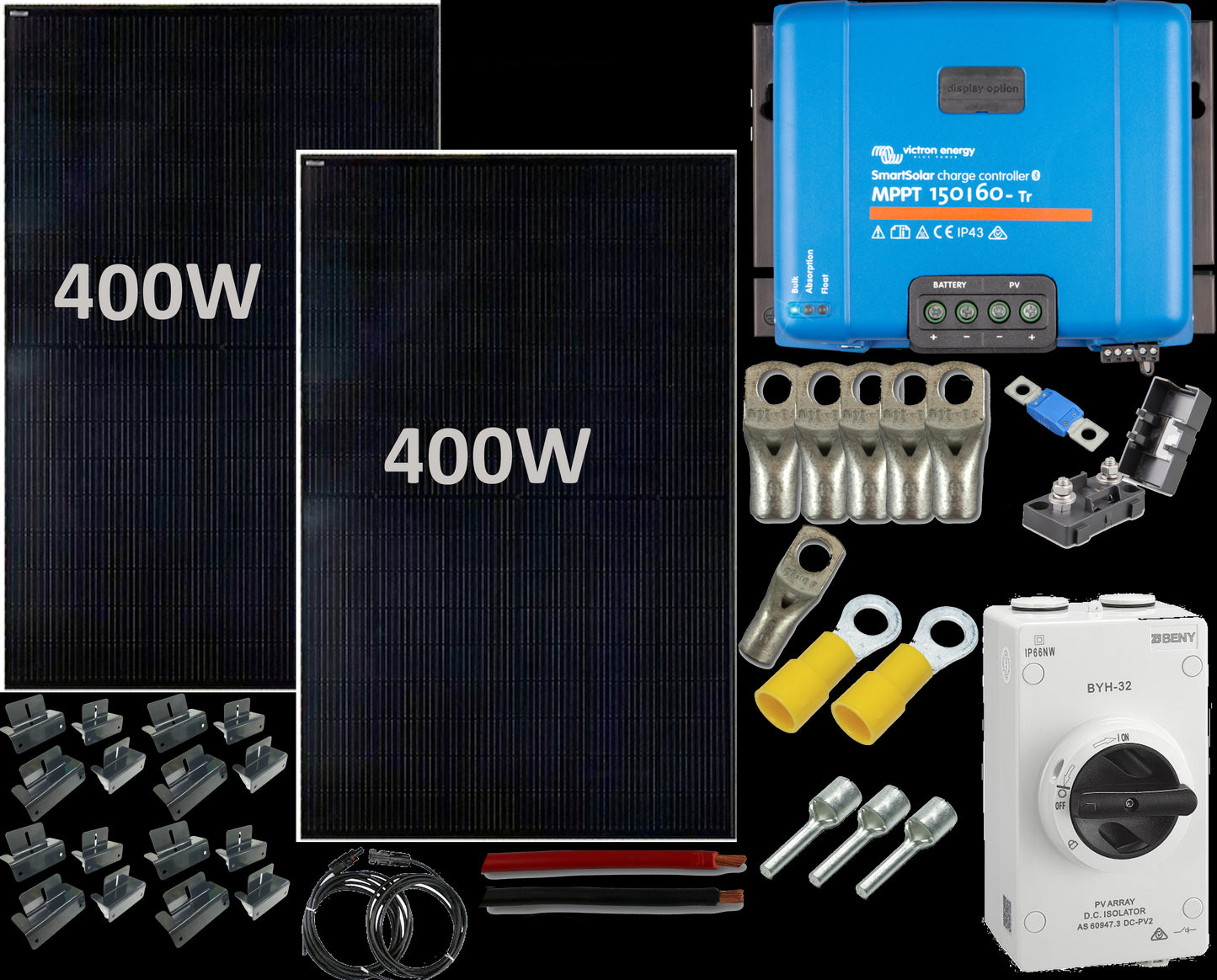 Skanbatt Solcellepakke Hytte - Stor - 12/24/36/48V - 820W
