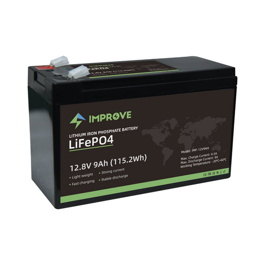 IMPROVE Lithium Batteri 12V 9Ah (LiFePO4) BMS 9A - Image 1