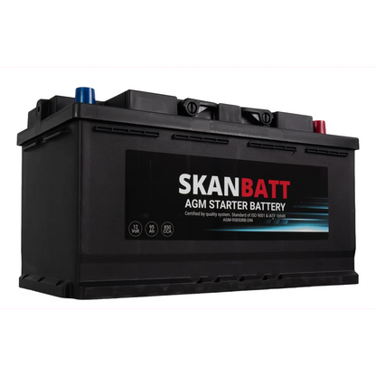 SKANBATT AGM Startbatteri 12V 95AH 850CCA (353x175x190mm) +R