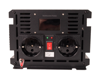 Skanbatt Inverter 12V 2000W Ren Sinus Med Nettprioritering Og Trådløs Fjernkontroll 420X165X120Mm shown in angle view