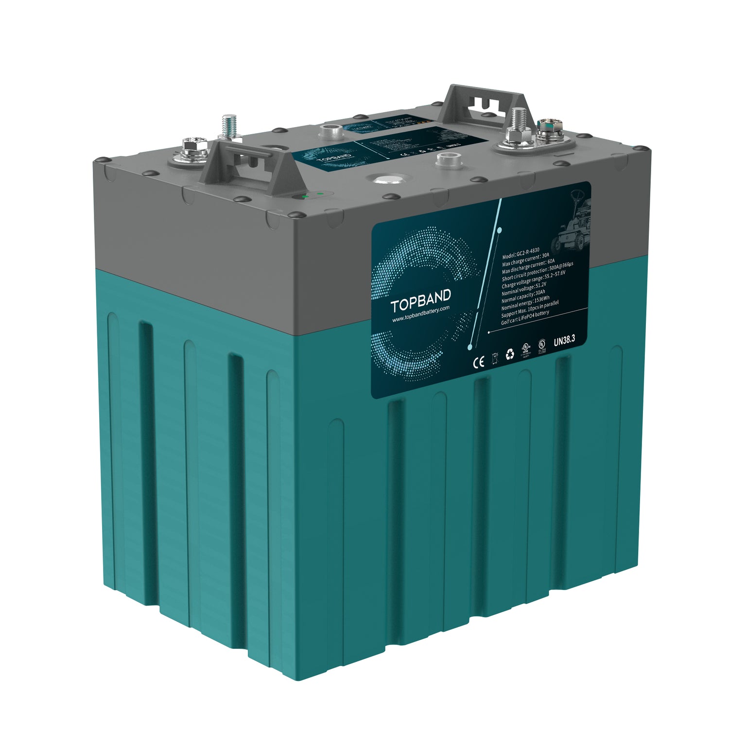 Topband Lithium Traksjon Batteri 48V 30Ah 30A Bms - Ip67 shown in product view