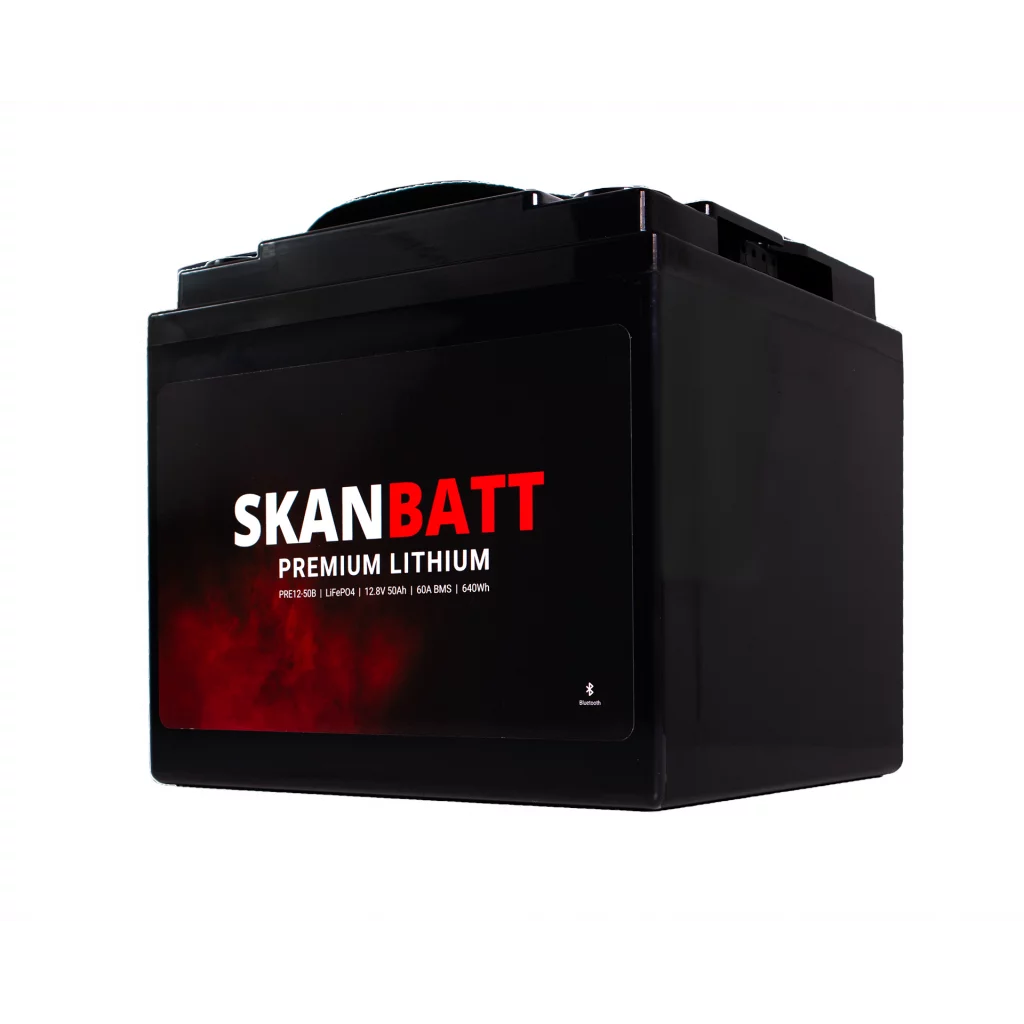Produktbilde 5 av SKANBATT Premium Lithium - 12V 50Ah 60A BMS - 196x168x175mm - Bluetooth - 8 Års garanti