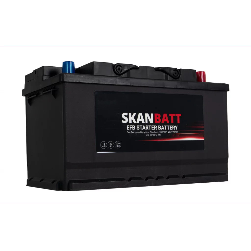 SKANBATT EFB Startbatteri 12V 80Ah 730CCA (315x175x190mm) +R