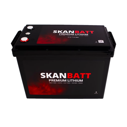 Produktbilde 3 av SKANBATT Premium Lithium - 24V 100Ah 100A BMS - 384x204x268mm - Bluetooth - 8 Års garanti