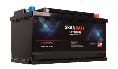 Skanbatt Lithium Batteri 12V 180Ah 150A Bms - Bluetooth - Bobil - 355X176X190Mm label detail