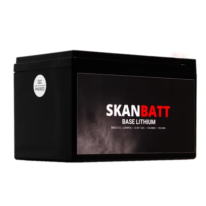 SKANBATT Base Lithium - 12V 12Ah 10A BMS - 151x98x95mm - 3 Års garanti