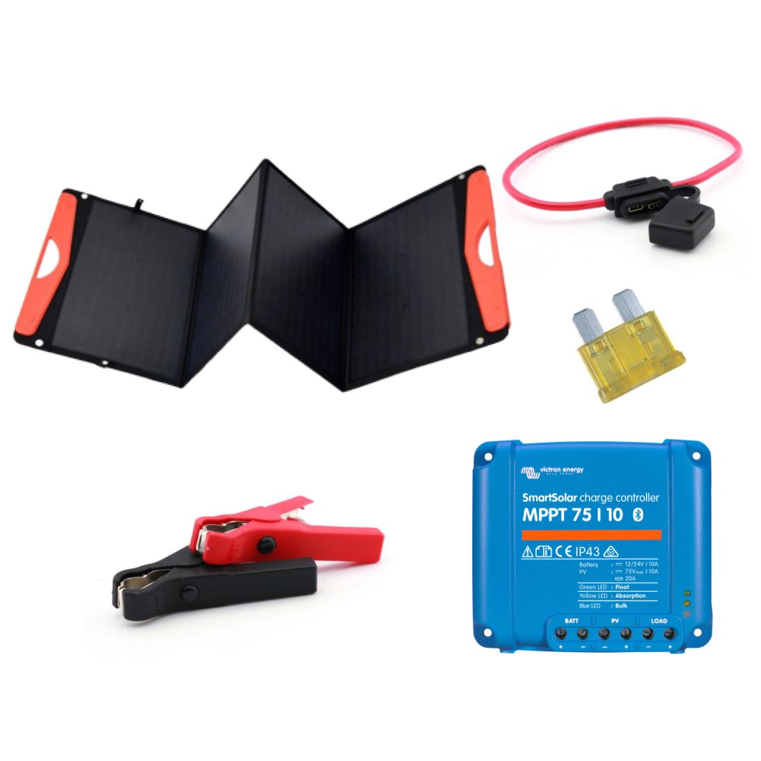 SKANBATT Solpanel 12V Båt Vikbar 120W Victron Regulator Premiumpaket