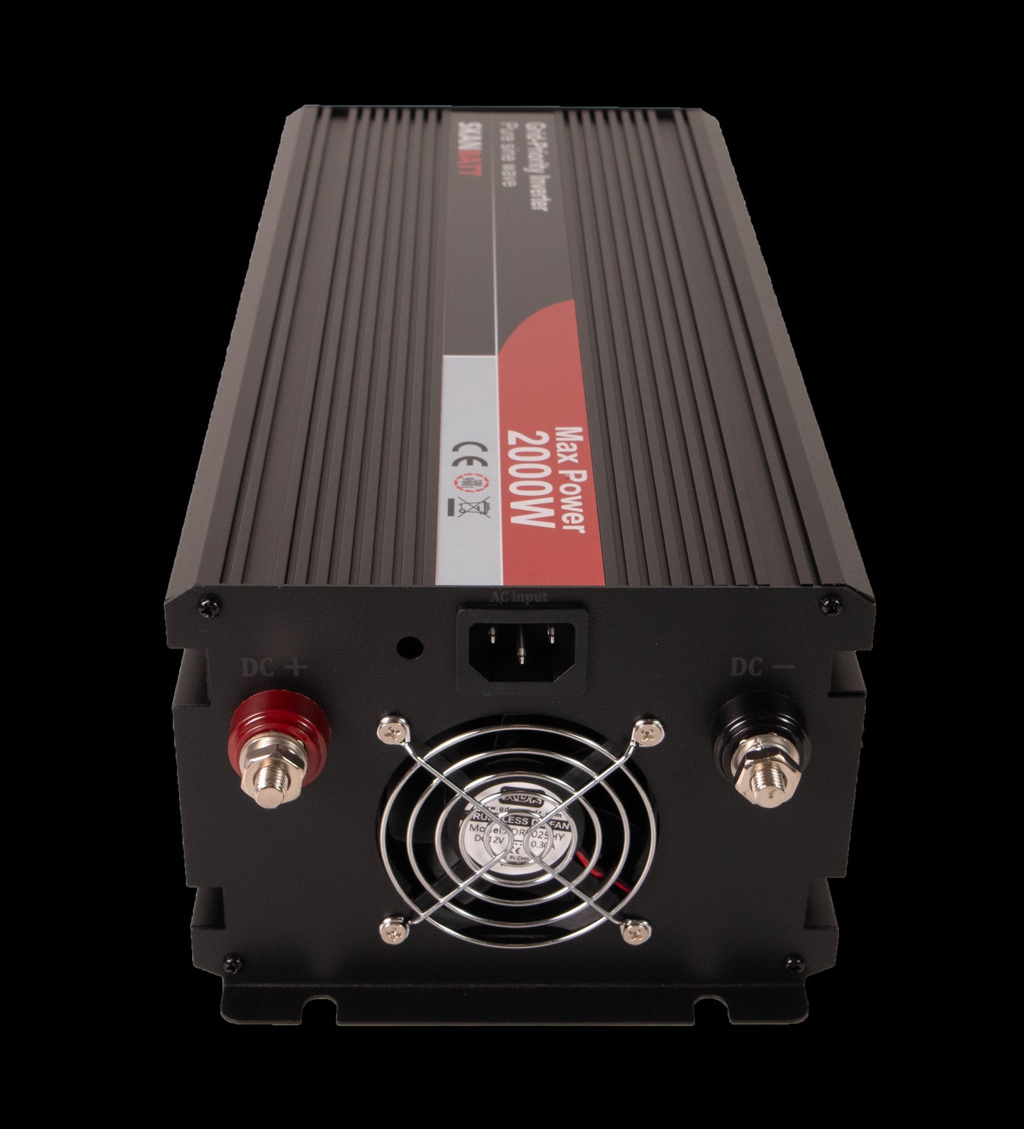 Skanbatt Inverter 12V 2000W Ren Sinus Med Nettprioritering Og Trådløs Fjernkontroll 420X165X120Mm