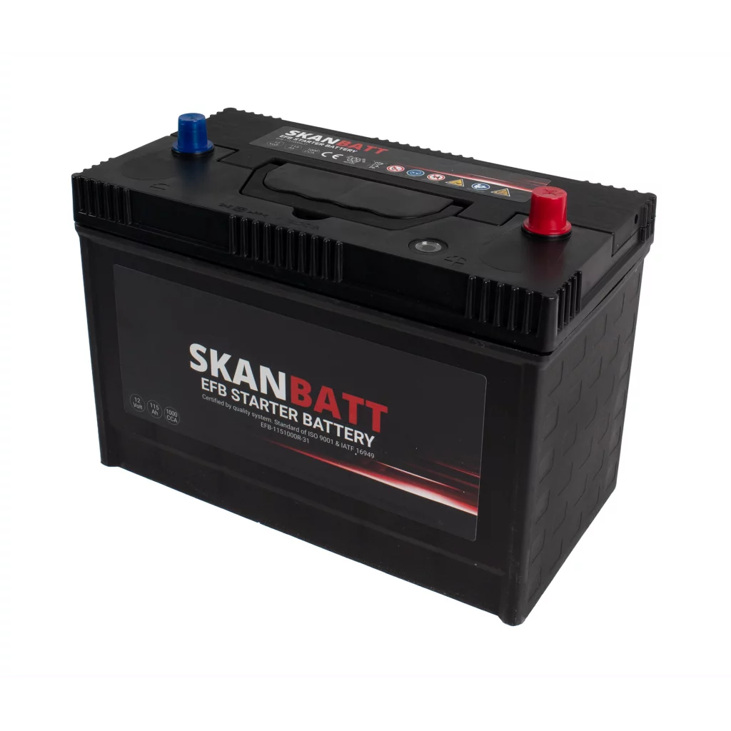 SKANBATT EFB Startbatteri 12V 115AH 1000CCA (330x173x239mm) +R