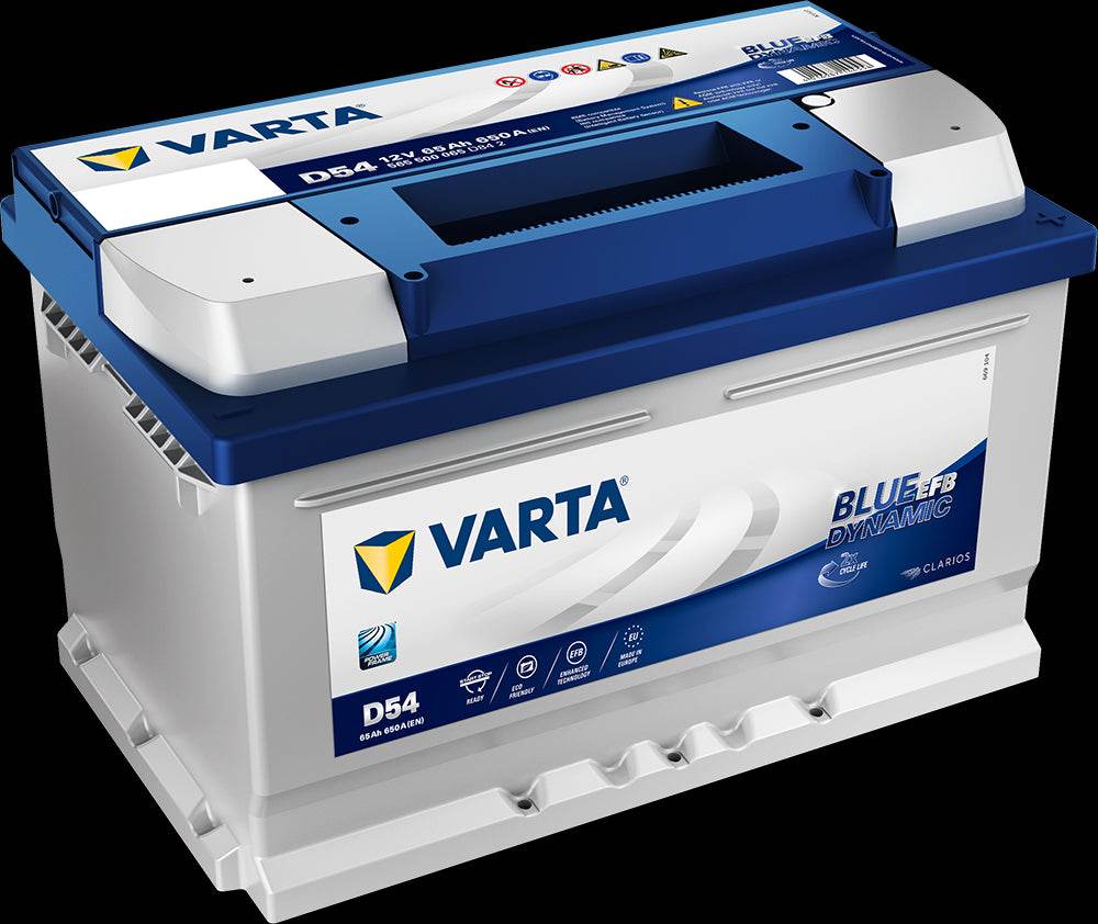VARTA Blue Dynamic EFB Batteri 12V 65AH 650CCA (278x175x175/175mm) +høyre D54 - Proffvolt